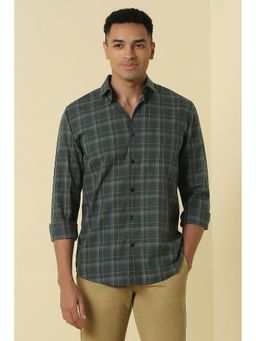Allen Solly - Men Green Classic Fit Check Full Sleeves Casual Shirt