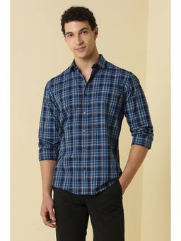 Allen Solly - Men Navy Classic Fit Check Full Sleeves Casual Shirt