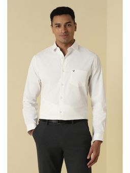 Allen Solly - Men White Print Full Sleeves Formal Shirt