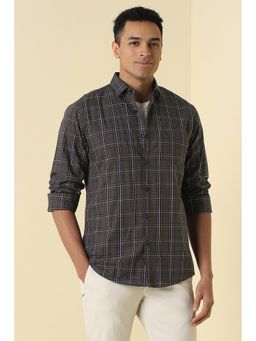 Allen Solly - Men Brown Classic Fit Check Full Sleeves Casual Shirt