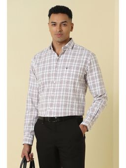 Allen Solly - Men White Check Full Sleeves Formal Shirt