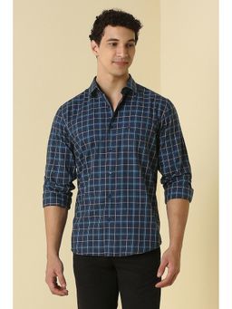 Allen Solly - Men Navy Classic Fit Check Full Sleeves Casual Shirt