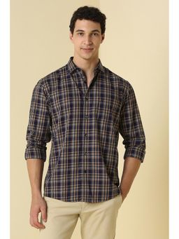 Allen Solly - Men Navy Classic Fit Check Full Sleeves Casual Shirt