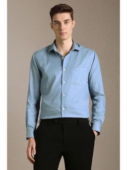 Louis Philippe - Men Light Blue Solid Full Sleeves Formal Shirt