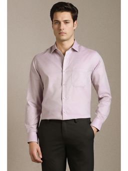 Louis Philippe - Men Lilac Textured Full Sleeves Formal Shirt