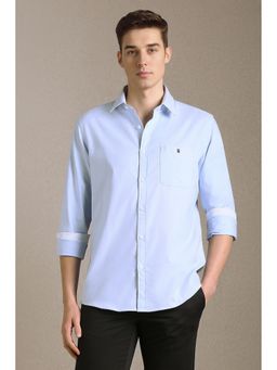 Louis Philippe - Men Light Blue Solid Full Sleeves Casual Shirt