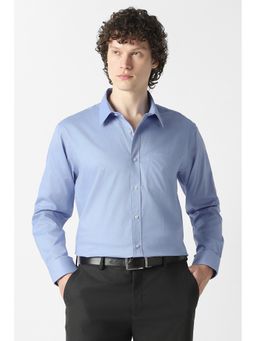 Van Heusen - Men Blue Solid Full Sleeves Formal Shirt