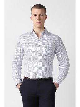 Van Heusen - Men White Print Full Sleeves Wedding Shirt