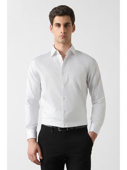 Van Heusen - Men White Textured Full Sleeves Formal Shirt