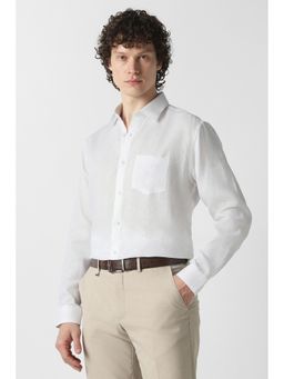 Van Heusen - Men White Solid Full Sleeves Formal Shirt