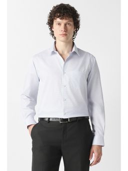 Van Heusen - Men White Textured Full Sleeves Formal Shirt
