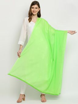 Dupatta Bazaar - Womens Parrot Green Cotton Dupatta