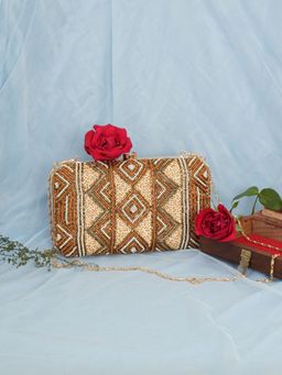 Fabbhue - Women's Hand Embroidered Box Clutch Purse
