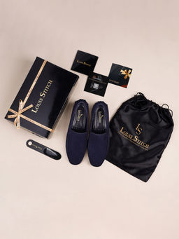 Louis Stitch - Blue Men Lightweight Suede Loafers