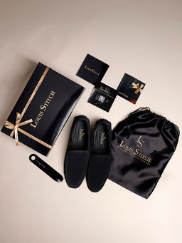 Louis Stitch - Black Men Lightweight Suede Loafers