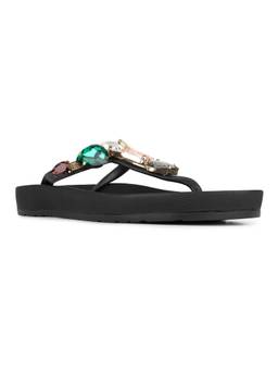 Inc.5 - Women Black Casual Embellished Sandals