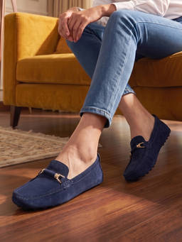 Metro - Women Contemporary Blue Loafers