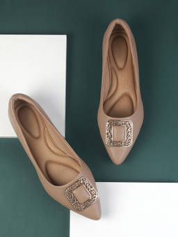 Metro - Women Beige Slip On Ballerina