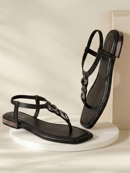 Metro - Women Black Synthetic Casual Sandals