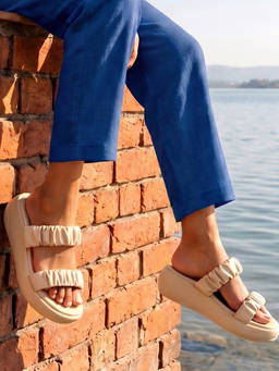 Metro - Women Off White Elevated Sandals