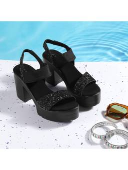 Metro - Women Black Block Heels