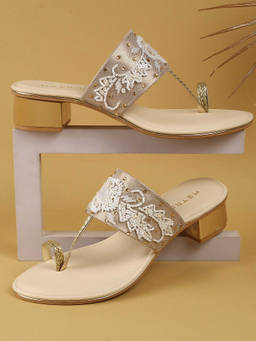 Metro - Women Gold Block Heels