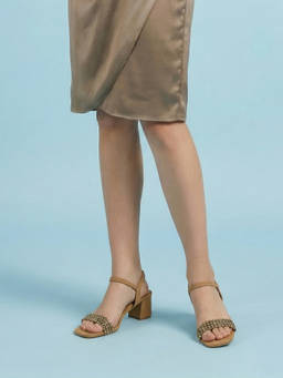 Mochi - Women Beige Casual Block Heels