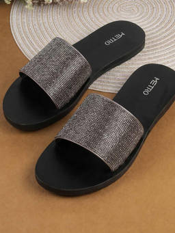 Metro - Women Gun-Metal Casual Flats