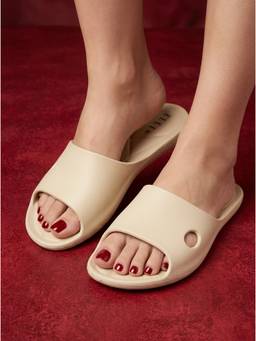 ELLE - Women Beige Lightweight Sliders