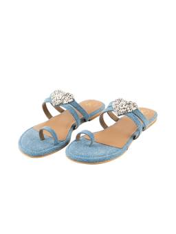 PREET KAUR - Women Blue Denim Heart Flats