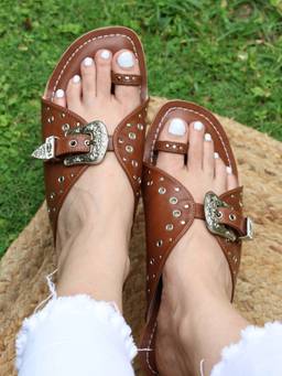 SANDALWALI - Women Nadia Brown Vegan Flats