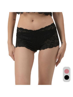 Da Intimo - Multi-Color Multi-Color Lace Mid Waist Boyshorts Panty (Pack of 2)