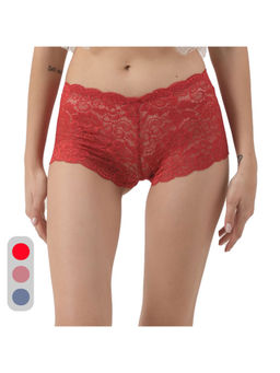 Da Intimo - Multi-Color Multi-Color Lace Mid Waist Boyshorts Panty (Pack of 3)