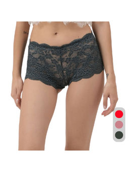 Da Intimo - Multi-Color Multi-Color Lace Mid Waist Boyshorts Panty (Pack of 3)