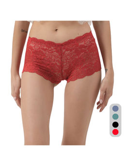 Da Intimo - Multi-Color Multi-Color Lace Mid Waist Boyshorts Panty (Pack of 4)