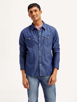 Levi's - Blue Men's Solid Slim Fit Shirt