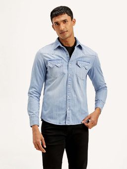Levi's - Blue Men's Solid Slim Fit Shirt