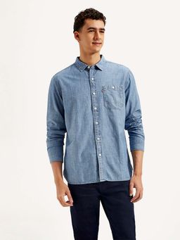 Levi's - Blue Men's Solid Slim Fit Shirt