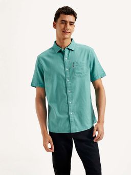 Levi's - Aqua Men's Solid Slim Fit Shirt