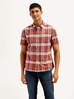 Levi's - Brown Men's Checkered Slim Fit Shirt