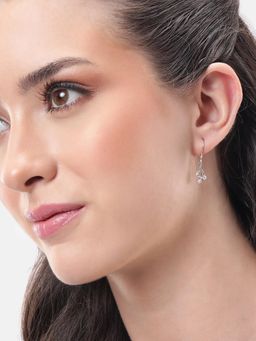Carlton London - 925 Sterling Silver Rhodium Plated Cz Drop Earrings