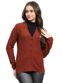 Monte Carlo - Brown Self Design Regular Cardigan