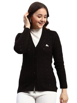 Monte Carlo - Brown Self Design Regular Cardigan