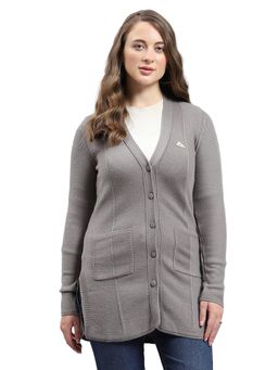 Monte Carlo - Grey Self Design Regular Cardigan