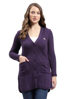 Monte Carlo - Purple Self Design Regular Cardigan