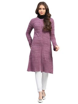 Monte Carlo - Purple Self Design Regular Cardigan