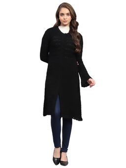 Monte Carlo - Black Self Design Regular Cardigan