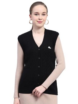 Monte Carlo - Black Self Design Regular Cardigan