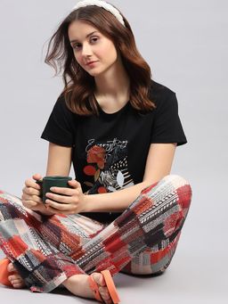Monte Carlo - Black Printed Regular T-Shirt and Pant