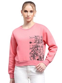 Monte Carlo - Pink Printed Regular Sweatshirt